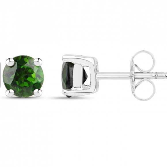 NWOT 0.46 CTW Chrome Diopside and 925 Sterling Silver Designer Earrings - Picture 3 of 3